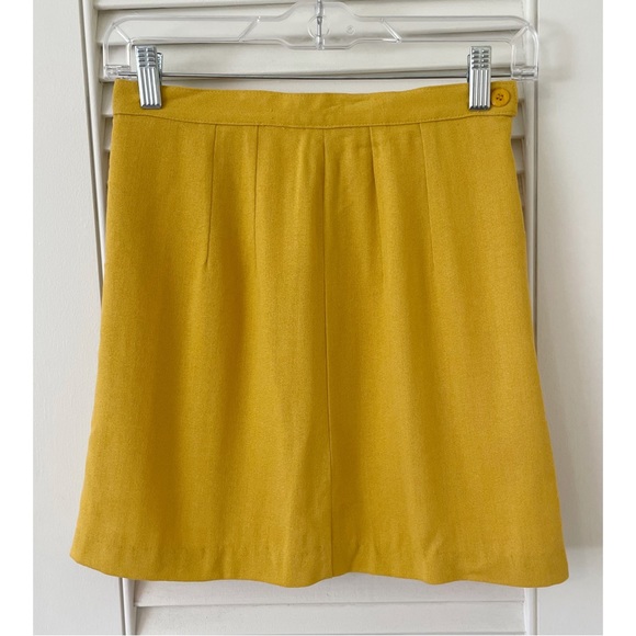 SOLD :: Vintage 90s Yellow Mini Skirt - Picture 2 of 10